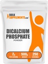 BulkSupplements.com Dikalsiumfosfaattijauhe - kalsiumlisä, DCP täydennysosa - makuamaton & gluteeniton, 2g per tarjoilu, 500g (1,1 lbs) (Pakkaus 1)
