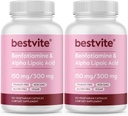 Benfotiamiini 150 mg / Alpha Lipoic Acid 300mg (240 Kasvissyöjäkapselia)(120x2) - Ei stearaattia - Vegan - Gluteeniton - Ei muuntogeenisiä organismeja
