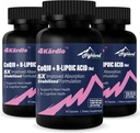 CoQ10 100 mg + R-lipoiinihappo 200 mg/annos, 3 kuukauden tarjonta, jopa 5X parempi imeytyminen, R-lipoiinihappo/CoQ10-lisä sydämen terveyteen ja kognitiiviseen terveyteen 180 kapselia