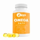 Zippi Omega 3-6-7-9 Camelina Softgels - Kasvi perustuu Omega 3-6-7-9 rasvahappoa täydentää. Auttaa tukemaan aivojen, maksan, sydän- ja verisuonitoiminnan, immuniteetin ja yhteisen toiminnan