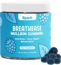 Mullein Gummies for Keuhkot - Keuhko Detox Gummies - Päivittäinen hengitysteiden terveystuki - Puhdistus tupakoijille - Allergia, Sinus, ja Mucus Relief - Mullein Leaf Extract for Keuhkot
