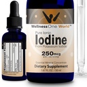 WellnessOne jodi drops Kilpirauhasen tuki - Nopeasti toimivat nestemäisen jodi täydentää Kalium Iodide - Suuri immuniteetin ja kognition & Maksimizes Iron Imeytyminen - 1,67 fl oz