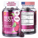 Beet Chews for High Blood Pressure - Beet Root Gummies Made in USA kanssa Tart Cherry - typpioksidi täydentää energian ja Cardio Health - Vegan, Ei GMO, Pectin Based - naisten ja miesten 60 kpl