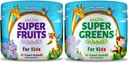Infuusiot Super Fruit and Super Green Gummies for Kids 180 Count Superfood Blend Soft and Delicious Gluteenittomat Ei GMO:ita