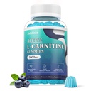 Sokeriton asetaatti L-karnitiini Gummies, L-karnitiinilisä naisille ja miehille, C-vitamiini ja B12-vitamiini, ALCAR energialle, aivojen ja sydämen terveystuki, vegaaninen, muu kuin GMO, 60