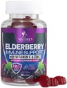 Immuunituki Gummies - Sambucus Elderberry Gummy kanssa Elder Berry Extract, Sinkki & C-vitamiinia, Luonnollinen Vegaani Immuuni Tuki täydentää aikuisille & lapsille, Gummy Elderberry vitamiinit - 60 Gummies
