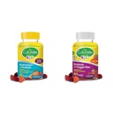 Culturelle Kids Probiootti Gummies for Ages 2+ - Peach-Orange & Mixed Berry Makuja & Päivittäinen Probiootti lapsille + kasviskuitu Gummies (Ages 3+) - 60 Count - Dgestive