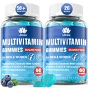 Methylated Multivitamiini miesten / naisten Gummies, Miesten / naisten Multivitamiini 50 Plus, kanssa Glukosamiini Kondroitin MSM Echinacea Sugar Free Chewable Multi Vitamiinit B D3 K2 A C E aikuisille Seniorit, 120 Cts