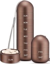 Zannaki Metal Kosteus Proof Viikoittain pilleri Organizer, pinottava alumiiniseos BPA Ilmainen matkaretki 7 päivän pillerilaatikko tapauksessa vedenpitävä ja suuri osasto pitää pillereitä, vitamiinit, kalaöljy, lisäravinteet