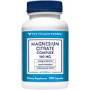 Vitamiini Shoppe Magnesium Citraatti Complex 160MG, Mineraali täydentää, joka tukee luut, hampaiden ja energian tuotanto (100 kapselia)