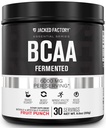Jacked Factory BCAA Powder (Fermented) - 6g haarautunut ketju Essential Amino Acid Supplement parantaa lihasten Recovery, vähentää väsymystä, lisääntynyt vahvuus, lihasten kasvu - 30 tarjoiluja, hedelmäpunch