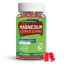 Magnesium Glycinate Gummies 600 mg naisille ja miehille, magnesium L-treonaatti 300 mg, CoQ10 ja mustapippuri, vegan (60 kreivi)