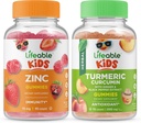 Elinkelpoinen Sinkki Kids + Turmeeric Curcumin lapset, Gummies Bundle - Suuri maistaminen, vitamiini täydentää, Gluteeniton, GMO vapaa, pureskeltava Gummy