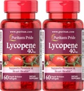Puritan's Pride Premium Lycopene 40mg, ravintolisä prostate, antioksidantti, Heart Health ja yleinen terveystuki, 2 kuukauden tarjonta, 60 Nopea julkaisu Softgels, 2 pakkaus