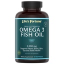 Life's Fortune Fish Oil Omega 3 Concentrate Supplement 2500 mg, 60 Softgels, High Potency, EPA & DHA rasvahappo - Sydän, aivot, iho, nivelet - Ei GMO