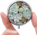 Mini pilleri laatikko, pieni pilleri laatikko, kannettava pilleri laatikko, söpö pilleri organizer vitamiinit, lääkkeet, kalaöljy ja lisäravinteet (Succulent)