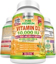 Fresh Healthcare D3 10000 IU (250 mcg) Extra Neitsyt Olive Oil - Immuno Support - 300 Softgels for joins, Bone, Muscle & Mood Health - non-GMO D-vitamiini täydentää