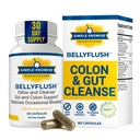BellyFlush - Gentle Colon & Gut Cleanse Supplement maito Thistle & Bentonite Clay - Tukee Ummetusta, Debloat, Ruoansulatuskanavan detox & Flushing - 60 kapselia