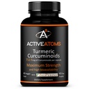 Active Atoms Turmeric Extract, Extra Strength with BioPerine® Black Pepper 750 mg Turmeric Extract per yksi 00" kapseli, Standardoitu 95% Curcuminoidit, ei-GMO, 60 kasviskapselit 60 päivän toimitus