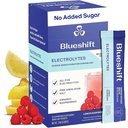 Blueshift Electrolytes - Natural Electrolytes Powder Packets, Organic Hydration Packets, Electrolyte Drink Mix Sticks ilman sokeria, Single Serve Pack - Sitruunavadelma maku, jauhetikkuja (10 pakkaus)