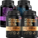 MEDCHOICE Turmeric & Inkivääri (240ct), Sleep Melatoniini (90ct) ja Nootropic Brain (60ct) Supplement Bundle - Wellness Trio aivoille, nukkua, & Immuuni tuki - Vegan, ei-GMO, Gluteenittomat