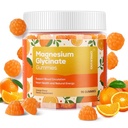 90 Kreivi Magnesium Glycinate Gummies 400 mg w/Ashwagandha täydennysosa - Sokeriton sinkki Magnesium Glycinate täydentää Ashwagandha Gummies aikuisille Orange Flavor