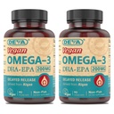 Deva Vegan Omega-3 DHA-EPA, Micro Algae, Viivästynyt julkaisu, 90 vegaaninen kapseli (Pakki 2)
