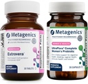 Metageenit HerWellness Estrovera (30 tablettia) & UltraFlora täydellinen naisten probiootti (30 kapselia) - Hormonittomat vaihdevuosia Tuki - Aids Ruoansulatuskanavan terveys