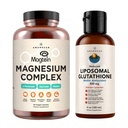 AMANDEAN Premium Liposomal Glutatione & Magnesium Complex Bundle. Antioksidantti. Nestemäinen Setria. Korkea absorptio Magnesiumtuhka, Glycinate & Malate. Aivojen ja maksan terveys. Muisti, keskittyminen ja uni