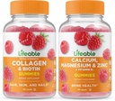 Elinkelpoinen kollageeni ja biotiini + kalsium, magnesium, sinkki ja D-vitamiini, gummiet Bundle - suuri kastike, vitamiinilisä, gluteeniton, GMO:iton, purukumi