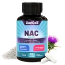 NAC Supplement, N-Acetyl Cysteine Capsules 800mg, N-Acetyl Supplement Milk Thistle 200mg, Antioksidantti tuki, vegan, GMO-vapaa, NAC 90 Count (Pakkaus 1)