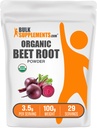 BulkSupplements.com Organic Beet Root Powder - Superfood Superfood Supplement, Beet Root Supplements - Vegan & Gluteenittomat, 3.5 g per tarjoilu, 100g (3.5 oz) (pakkaus 1)