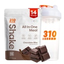 310 Nutrition All-in-One Meal Replacement Shake Powder w/Shaker Cup Starter Kit - High Protein Fiber Rich Vegan Superfood Blend - Sokeriton, Keto & Paleo Friendly, Low Carb - Chocolate Bliss 14 srv