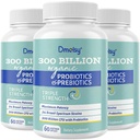 Probiootit naisille ja miehille, 300 miljardia PMY 24 kantaa Probiootit + 15 orgaanista yrttiä Prebiootit Blend, Hylly Vakaa Gut Health Supplement for digestive Immuuni ja koko kehon terveys, 6 kuukauden tarjonta