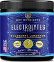 KESKEISET NUTRITRIT Multivitamiini Elektrolyyttejä Powder No Sugar - Fresh Blueberry Sitruunaa Elektrolyytti Powder - Endurance & Energy Supplement - Hydration Drink - Ei kaloreita - 90 tarjoilut - Valmistettu USA