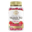 Solgar Methyl B12 Gummies for Aikuinen 1500mcg Ultra Potency Vitamiineja Energy & Metabolia Support, Vadelma maku, Vegaani & Gluteeniton Gummy for Women & Men, 2 kuukauden tarjonta, 60 tarjoilua, 2g sokeria