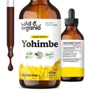 Wild & Organic Yohimbe Supplements for Men & Women - 5 mg Yohimbine Extract Tincture - Alkoholiton Yohimbe Bark Drops - Vegaani, ei-GMO & Sokerivapaa - 4 fl oz