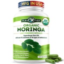 PURA VIDA MORINGA kapselit Single Origin Moringa Powder Organic. Pure Moringa Leaf. Energia, aineenvaihdunta, & Immuuni tuki. 120ct. 500 mg Caps.