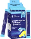Avainaineet Multivitamiini Elektrolyyttejä Powder Packets - Herkullinen mustikka sitruunamehu 20 Pack Hydration Packets - Travel Hydration Powder - Ei sokeria, ei kaloreita, Gluteeniton - Made in USA