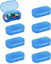 8PCS pilleri tapauksessa Järjestäjä tasku pieni pilleri haltija, Päivittäinen AM & PM säiliöt, Lääkkeen haltija, Ihanteellinen lääke, vitamiini, täydentää, täydellinen matkustaa, ihanteellinen kukkaro (sininen)