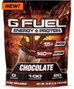 G Fuel Protein + Energy Drink Powder, Pre Treeni kofeiini Mix Gaming, Sugar Free Focus Amino, vitamiini + antioksidantteja, 19oz (suklaa, 20 tarjoilua)