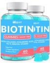 Sokeriton Biotin Gummies, Biotin ja Collagen Gummies Keratin, Hyaluronic Acid for Women & Men ...