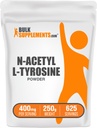BulkSupplements.com N-Asetyl L-tyrosiini Powder - Tyrosiini Supplement, NALT Powder, Aminohappo Supplement - makuamaton & Gluteeniton, 400 mg per tarjoilu, 250g (8,8 oz) (Pakkaus 1)