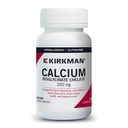 Kirkman - Kalsiumbisglysinaatti Chelate 200 mg - 120 kapselia - ilman D3-vitamiinia - auttaa säilyttämään vahvat luut - Hypoallergenic