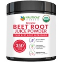 Organic Beet Juice Powder - 20:1 Concentration Beet Powder Organic - Circulation Support - Rich Typpioksidi - Kylmäpaineinen 100 tarjoiluja Beet Root Powder täydennysosa- 12.3oz