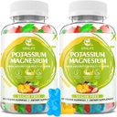 Kalium Magnesium Supplement Gummies, Kalium Gummies aikuisille Lapset, suuri imeytyminen Magnesium Glycinate for Leg Cramps & Immuuniterveys, sokeriton, vegaaninen sekoitettu maku 120
