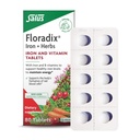 Floradix Iron Tablets - Iron Supplement B-vitamiinit, Foolihappo, C-vitamiini & More - Energiatuki - Kasvissyöjä & Gluteeniton - 80 tablettia (80 tarjoilua)