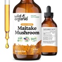 Wild & Organic Maitake Mushroom Tincture - Immunosupport Supplement - Liquid Maitake Mushroom Extract - Vegaani, sokeri ja alkoholiton Drops - 4 fl oz
