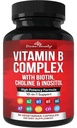 Jumalallinen Bounty Super B Complex Vitamiinit - Kaikki B-vitamiinit mukaan lukien B12, B1, B2, B3, B5, B6, B7, B9, Folic Acid - B-vitamiinin täydentää - Tuki Terveellinen energia aineenvaihdunta - 90 Kasvissyöjä kapselit